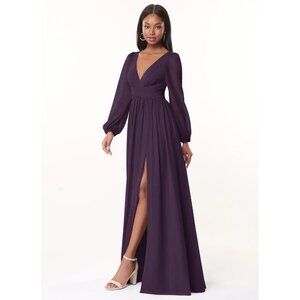Lulus Plum Maxi Dress Long Sleeves V-Neck Small Elegant-Formal Gown